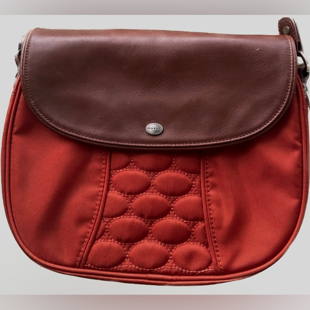 Orange canvas shoulder bag